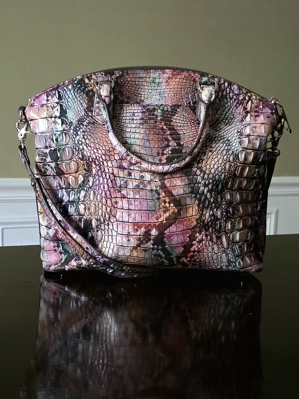 Brahmin Large Duxbury Satchel In Rattlesnake Melbourne - Picture 2 of 7